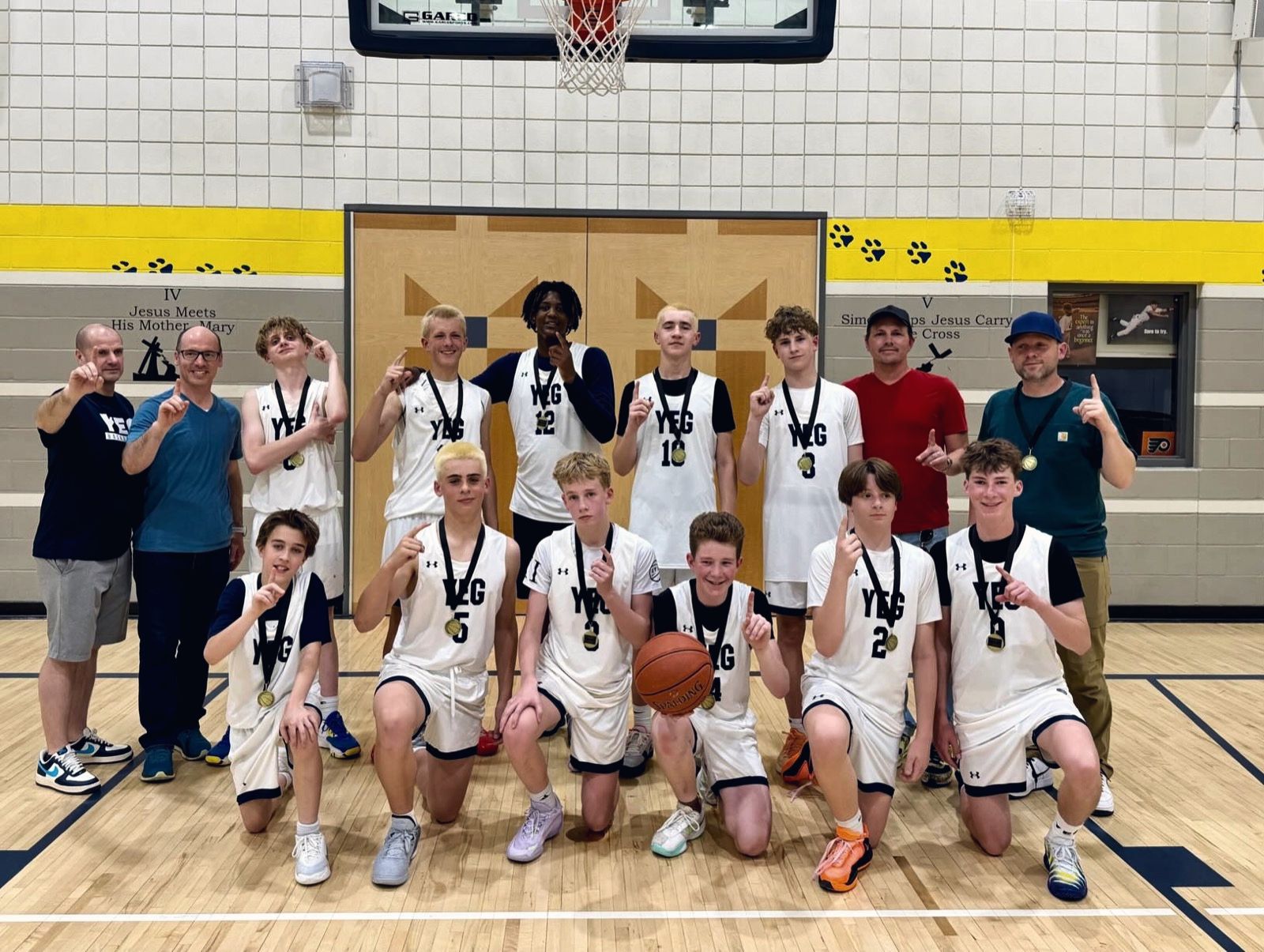 U15 boys with gold medals in Okotoks